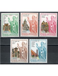 VATICANO 1991 Viaggi di Giovanni Paolo II 5v MNH**