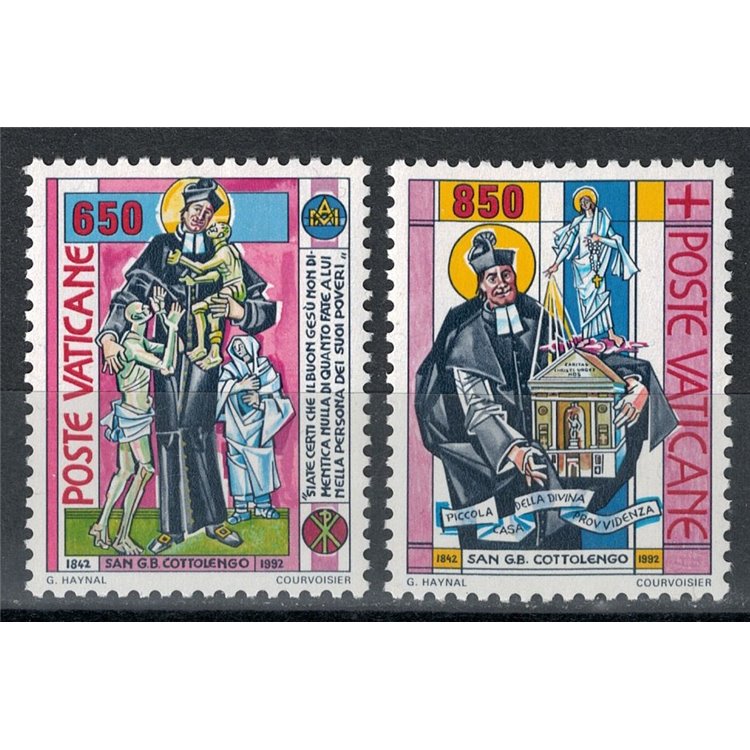 VATICANO 1992 San Giuseppe Benedetto Cottolengo 2v MNH**