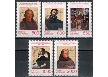 VATICANO 1992 Evangelizzazione e scoperta dell'America 5v MNH**