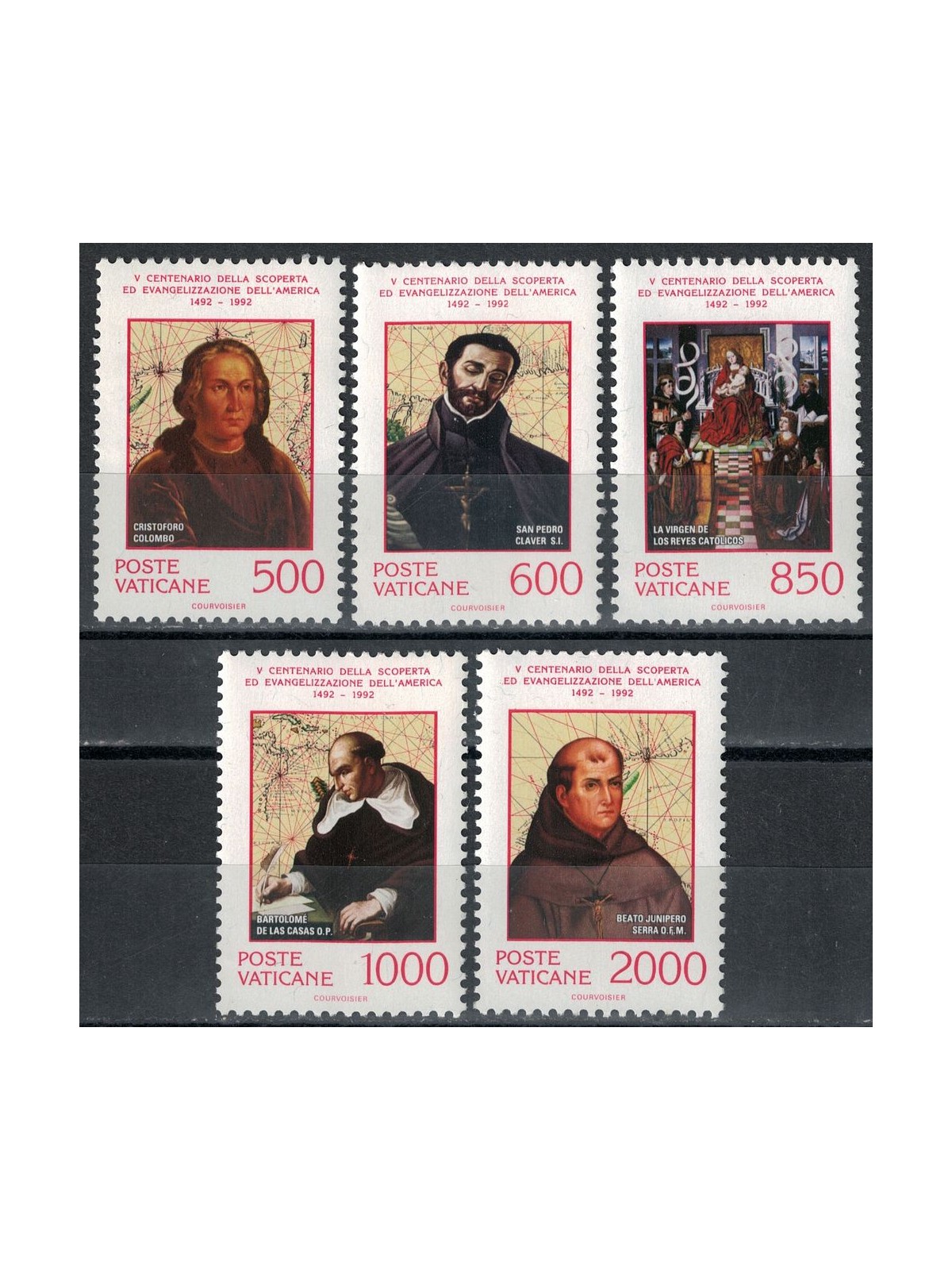 VATICAN 1992 Evangelization and discovery of America 5v MNH**
