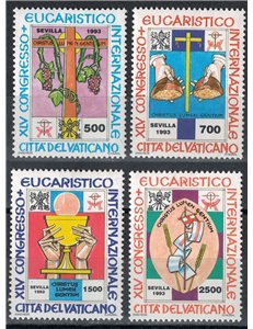 VATICAN 1993 International Eucharistic Congress 4v MNH**