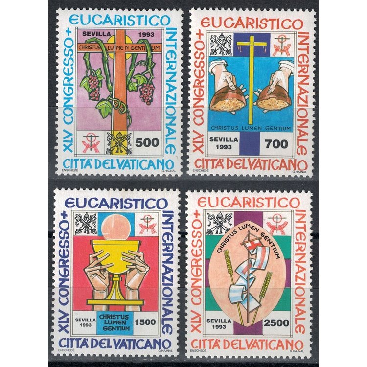 VATICAN 1993 International Eucharistic Congress 4v MNH**
