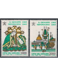 VATICAN 1993 St. John Nepomuk 2v MNH**