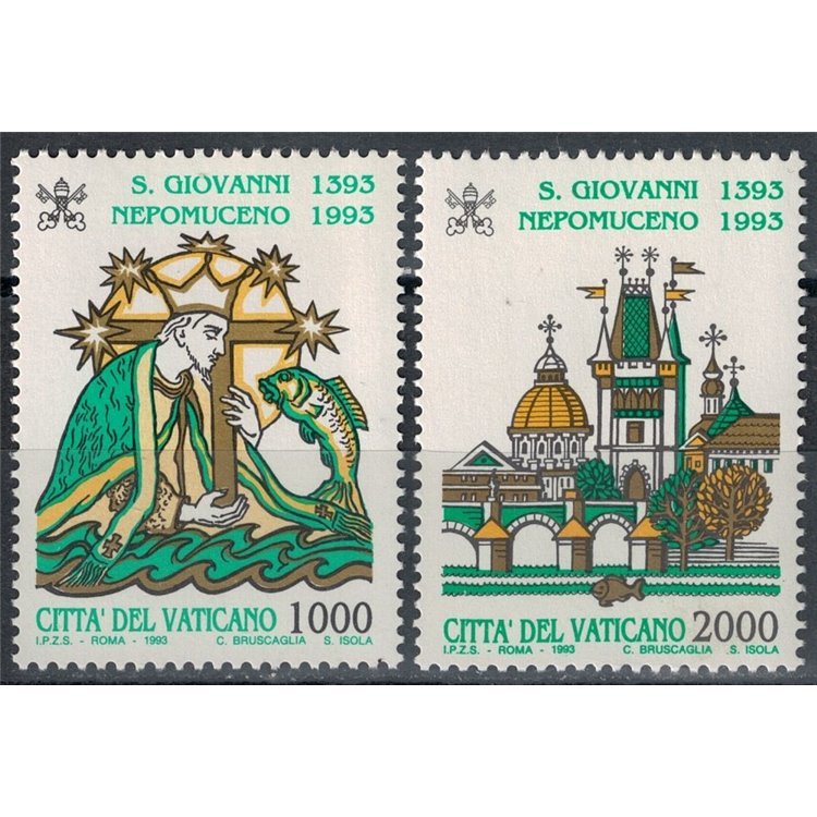 VATICAN 1993 St. John Nepomuk 2v MNH**