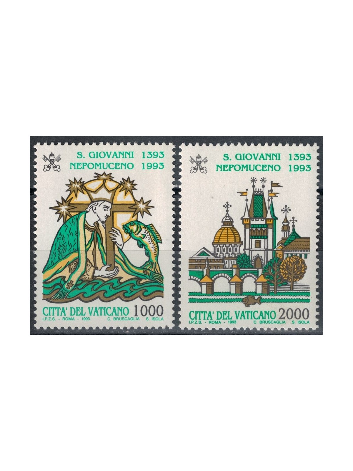 VATICANO 1993 San Giovanni Nepomuceno 2v MNH**