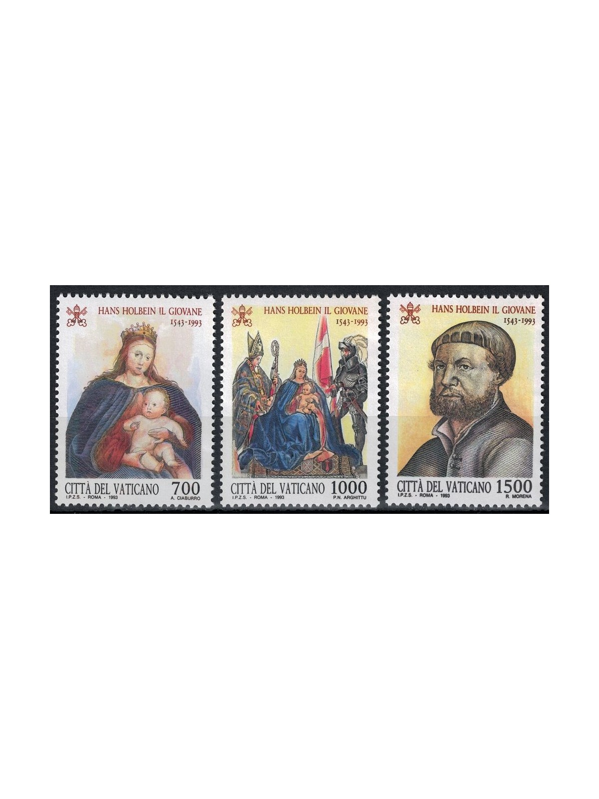 VATICANO 1993 Hans Holbein il giovane 3v MNH**