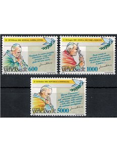 VATICANO 1993 Viaggi di Giovanni Paolo II 3v MNH**