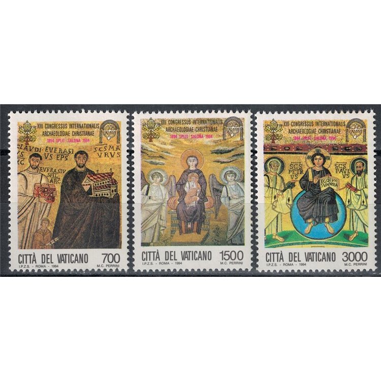 VATICAN 1994 International Congress of Christian Archaeology 3v MNH**