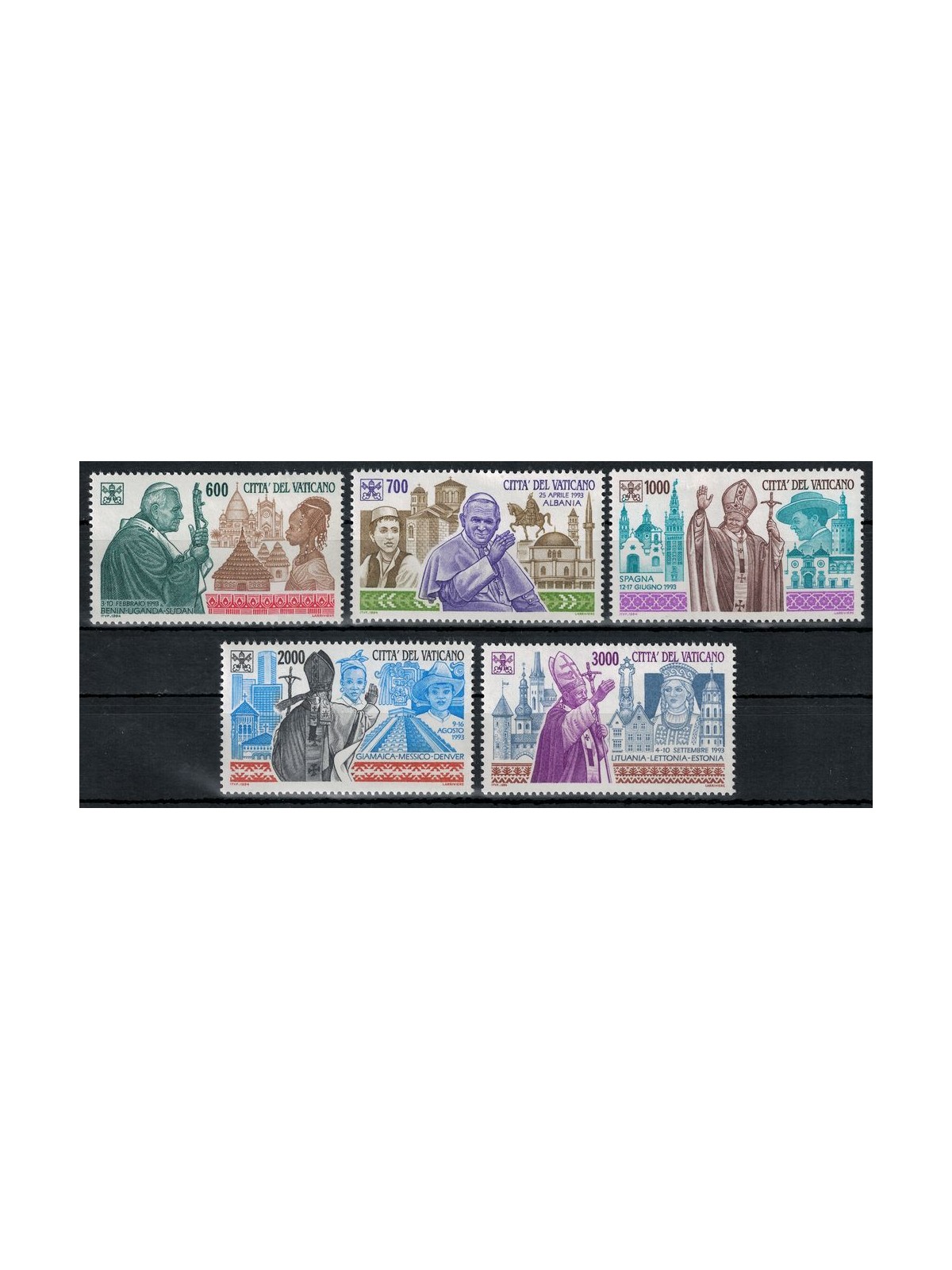 VATICAN 1994 Travels of John Paul II 5v MNH**