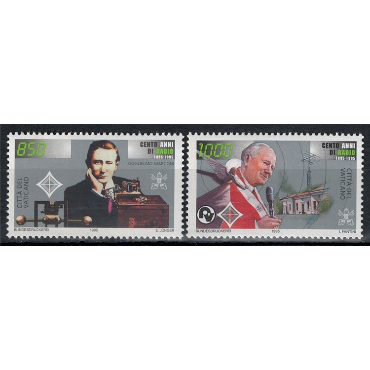 VATICAN 1995 Centenary of the Radio 2v MNH**