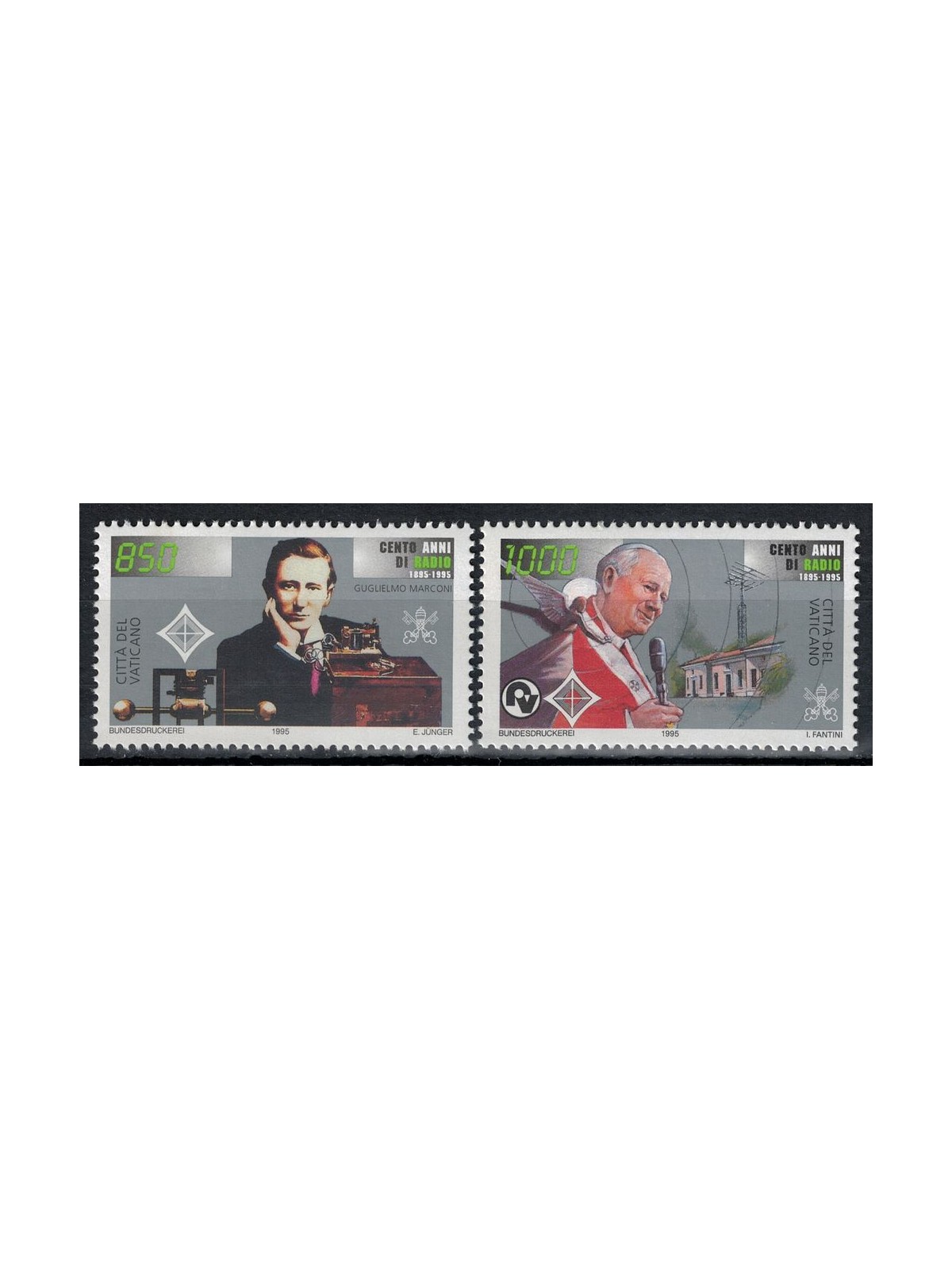 VATICANO 1995 Centenario della Radio 2v MNH**