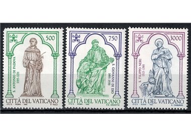 VATICAN 1995 S. Antonio, S. Giovanni and S. Filippo Neri 3v MNH**