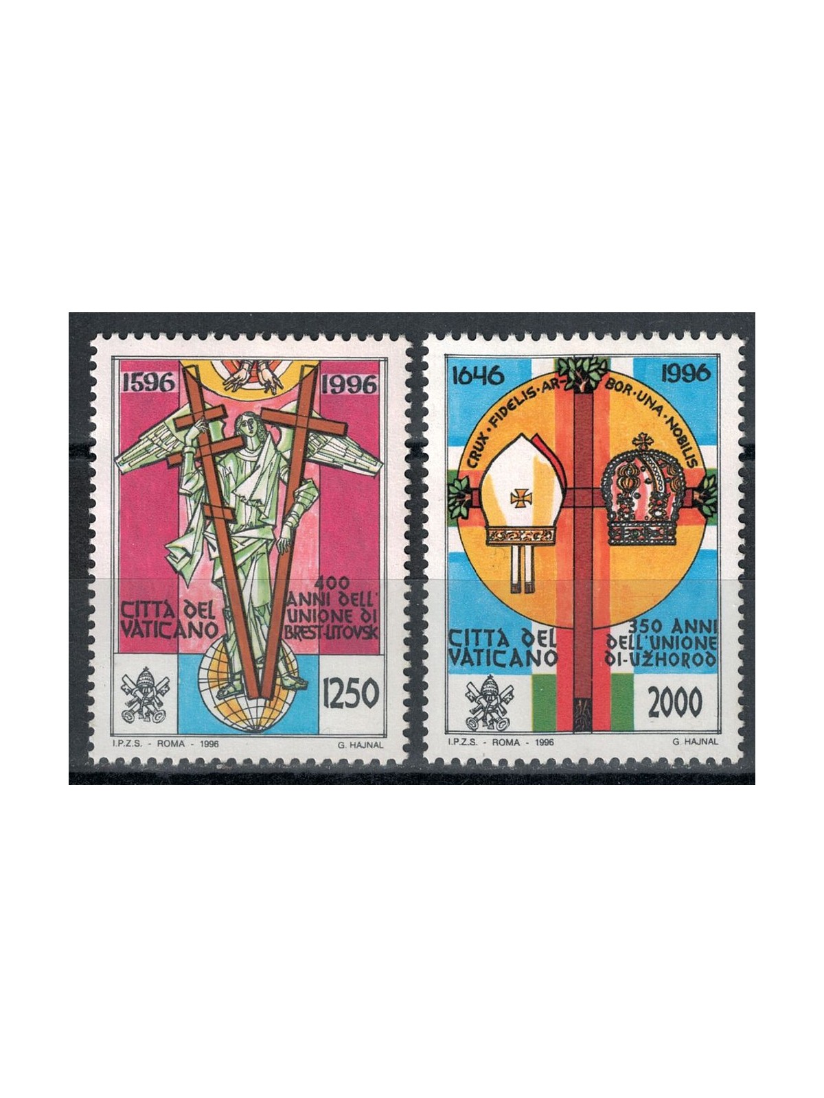 VATICAN 1996 Brest-Litovsk and Uzhorod 2v MNH**
