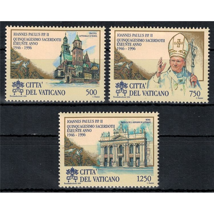 VATICANO 1996 Ordinazione Sacerdotale di Giovanni Paolo II 3v MNH**