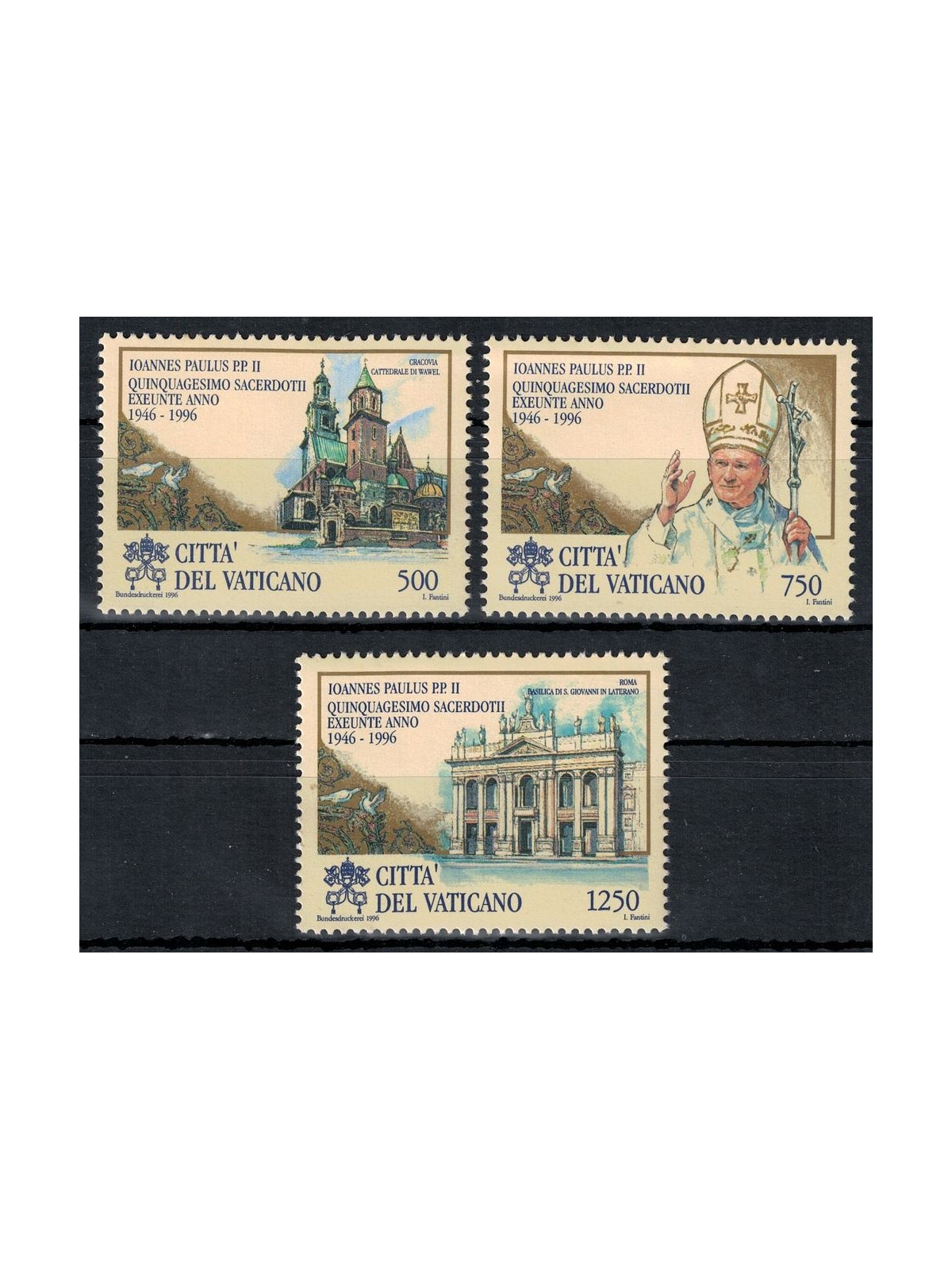 VATICANO 1996 Ordinazione Sacerdotale di Giovanni Paolo II 3v MNH**