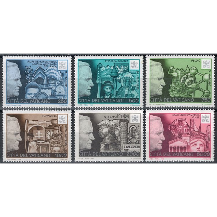 VATICAN 1996 Travels of John Paul II 6v MNH**
