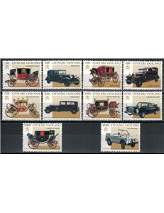 VATICANO 1997 Carrozze ed auto pontificie 10v MNH**