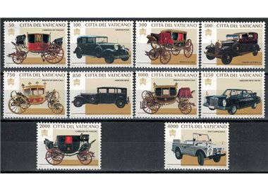 VATICAN 1997 Pontifical carriages and cars 10v MNH**