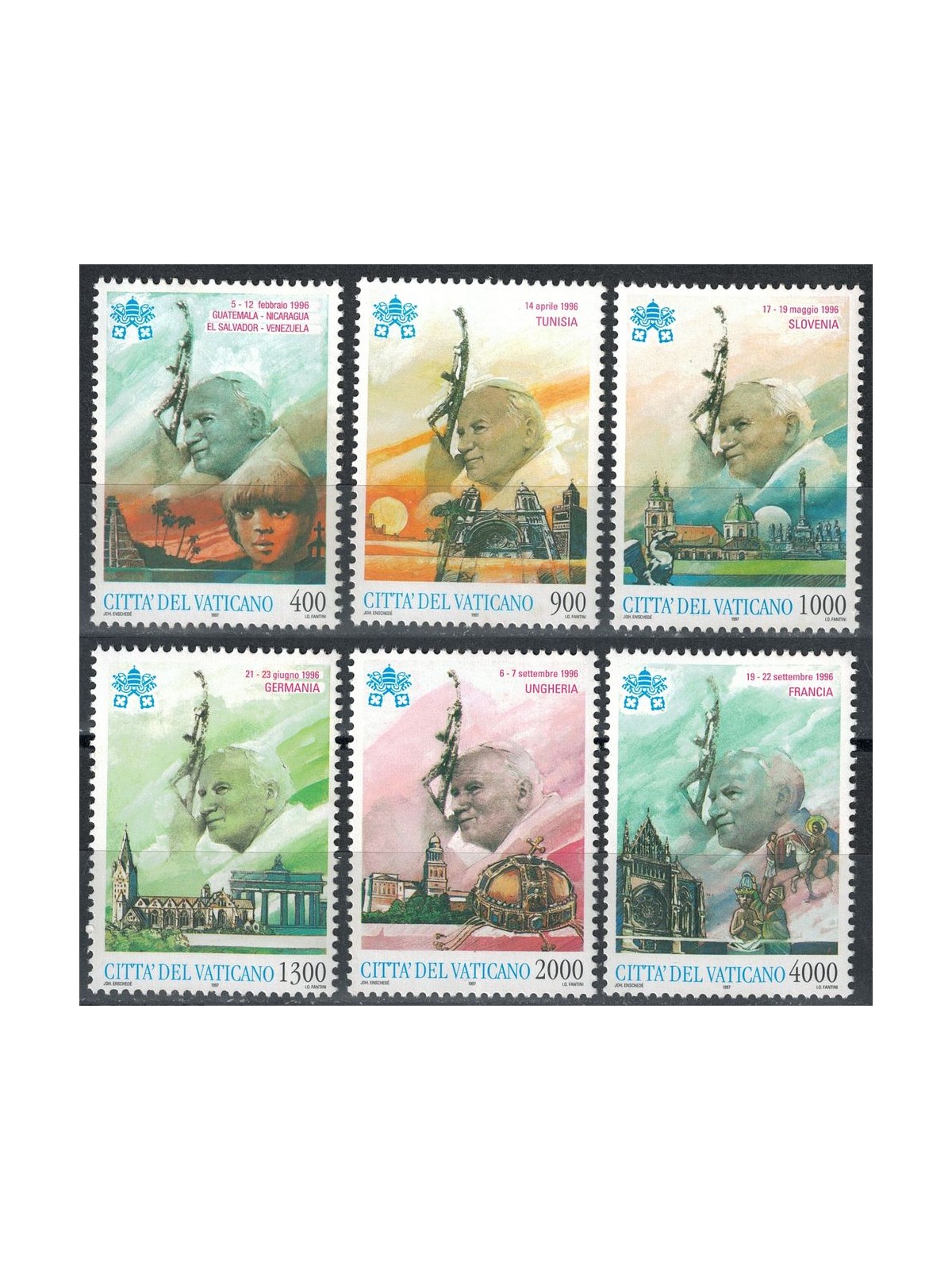 VATICAN 1997 Travels of John Paul II 6v MNH**