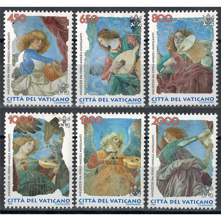 VATICAN 1998 Musician Angels 6v MNH**