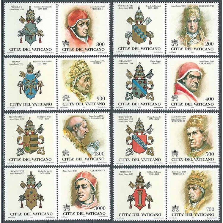 VATICANO 1999 I Papi e gli Anni Santi 8v MNH**