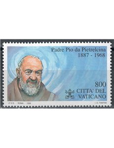 VATICANO 1999 Padre Pio da Pietrelcina MNH**
