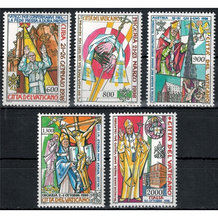 VATICANO 1999 Viaggi di Giovanni Paolo II 5v MNH**