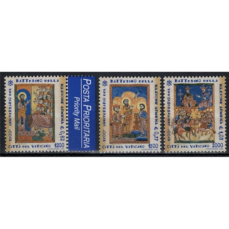 VATICAN 2001 Baptism of the Armenian Nation 3v MNH**