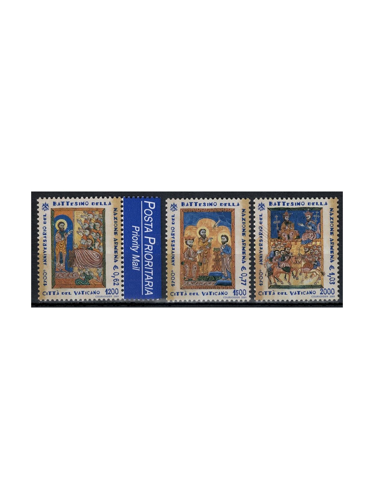 VATICAN 2001 Baptism of the Armenian Nation 3v MNH**