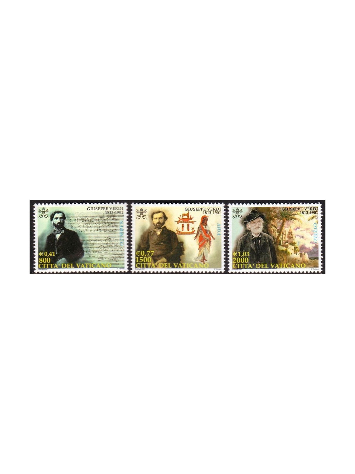 VATICAN 2001 Giuseppe Verdi 3v MNH**