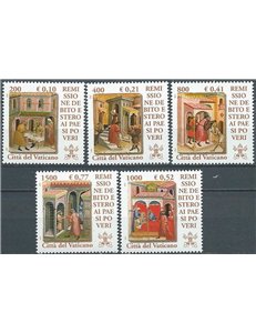 VATICANO 2001 Remissione del debito 5v MNH**