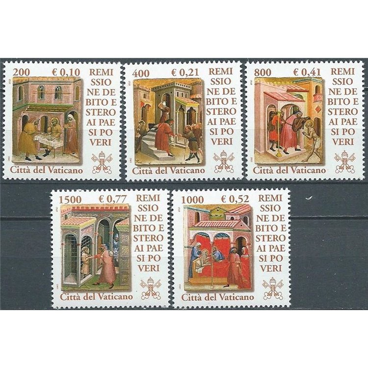 VATICANO 2001 Remissione del debito 5v MNH**