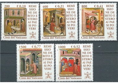 VATICAN 2001 Debt Remission 5v MNH**