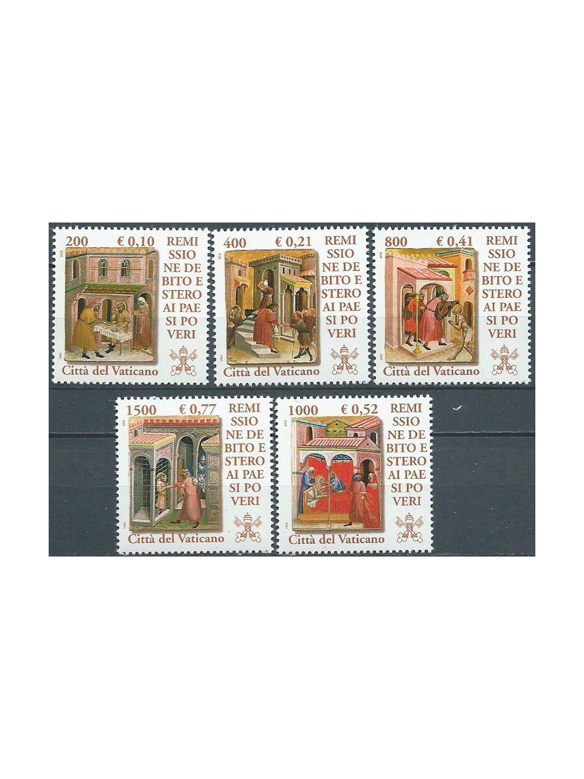 VATICAN 2001 Debt Remission 5v MNH**