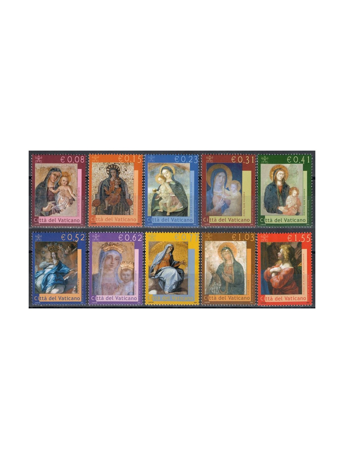 VATICAN 2002 Madonna in the Vatican Basilica 10v MNH**