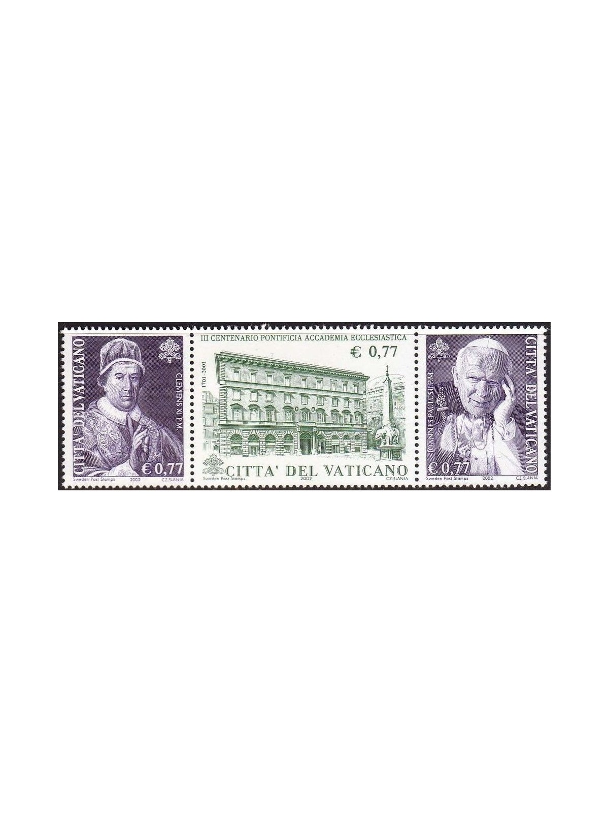 VATICANO 2002 Pontificia Accademia Ecclesiastica 3v MNH**