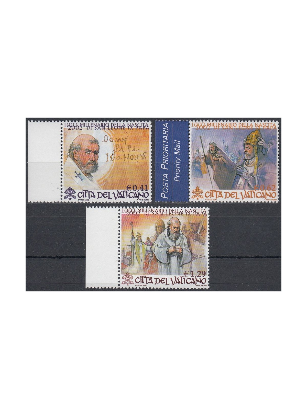 VATICAN 2002 Pope Leo IX 3v MNH**