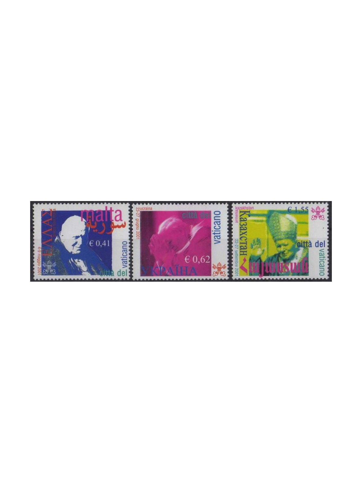 VATICANO 2002 Viaggi di Giovanni Paolo II 3v MNH**
