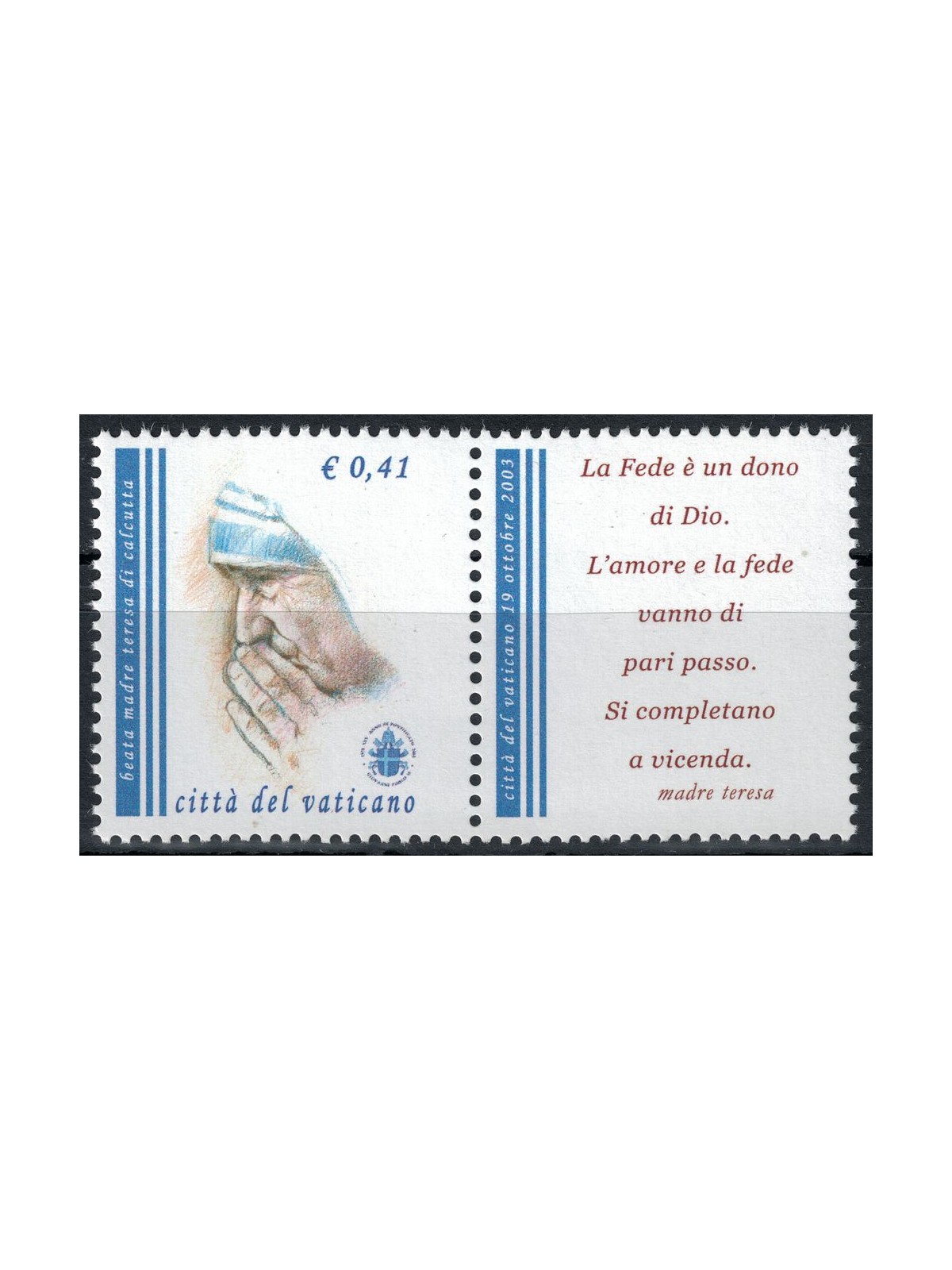 VATICAN 2003 Mother Teresa MNH**