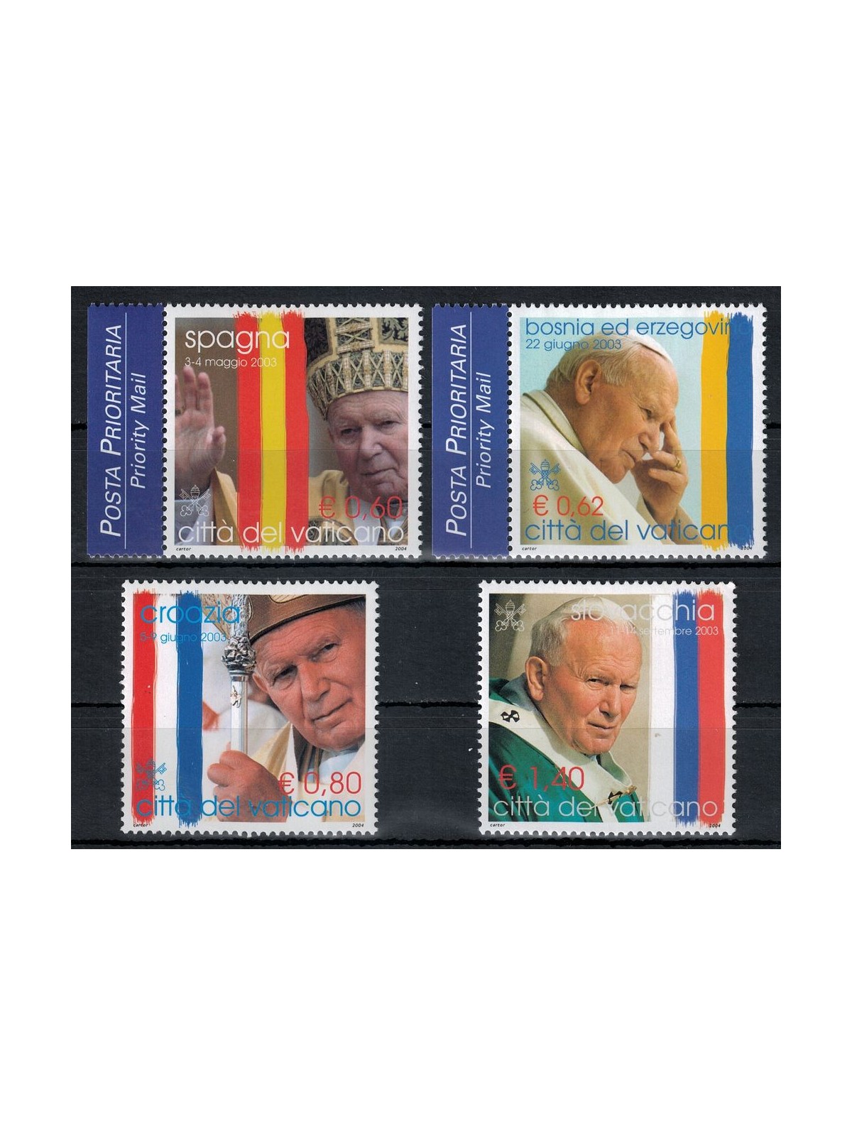 VATICANO 2004 Viaggi di Giovanni Paolo II 4v MNH**