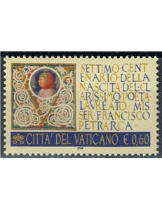 VATICAN 2004 Francesco Petrarca MNH**