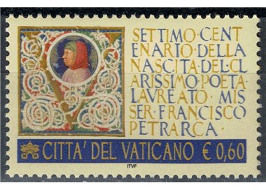 VATICANO 2004 Francesco Petrarca MNH**