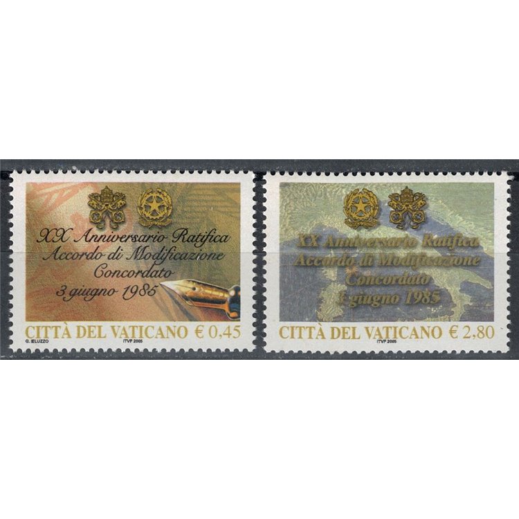 VATICANO 2005 Concordato 2v MNH**