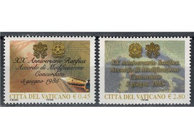 VATICANO 2005 Concordato 2v MNH**