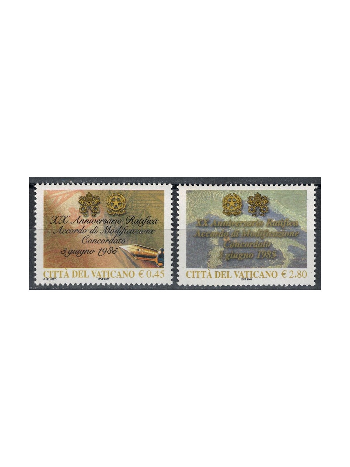 VATICANO 2005 Concordato 2v MNH**