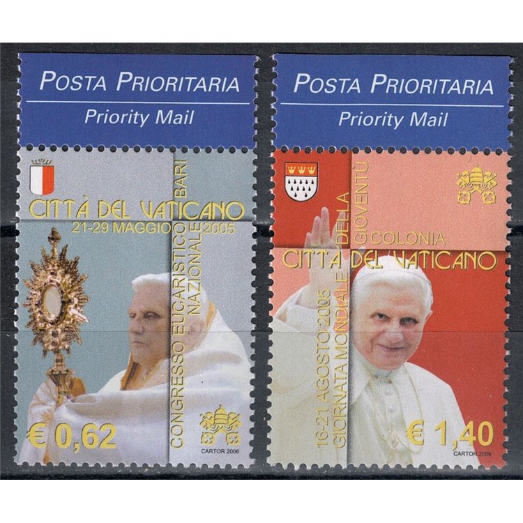 VATICANO 2006 Viaggi di Benedetto XVI 2v MNH**