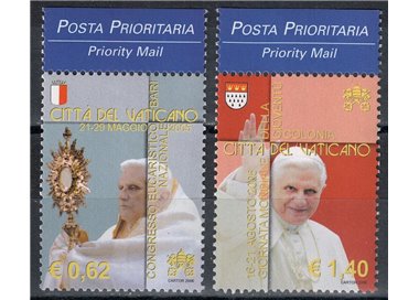 VATICANO 2006 Viaggi di Benedetto XVI 2v MNH**