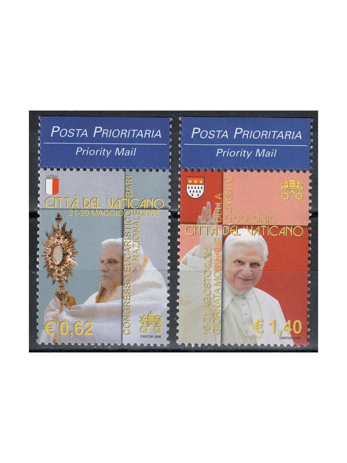 VATICANO 2006 Viaggi di Benedetto XVI 2v MNH**