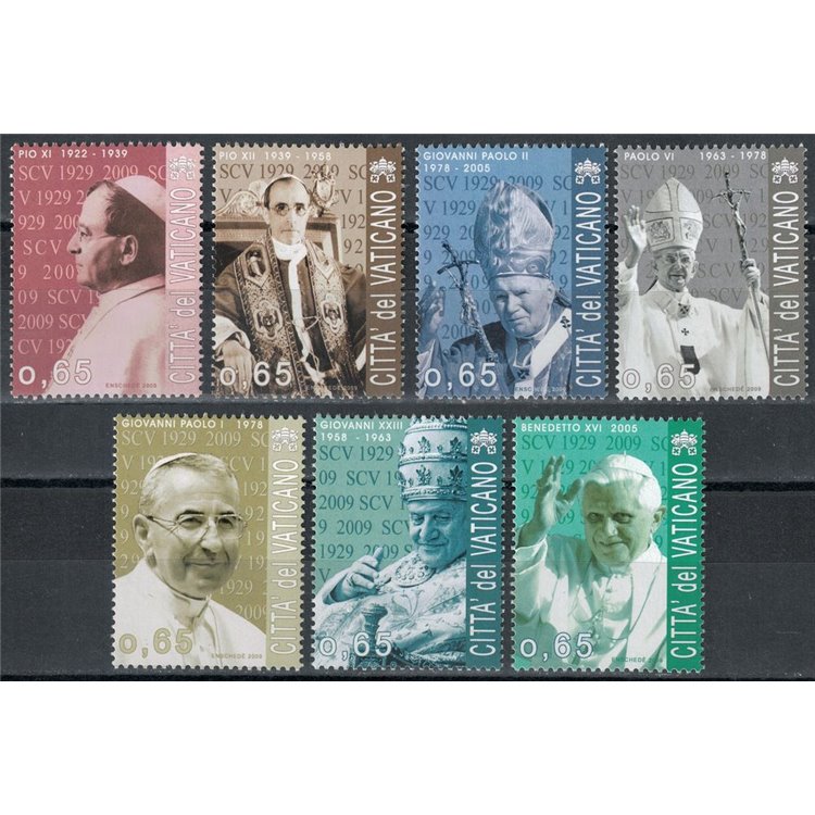VATICANO 2009 Fondazione della Città del Vaticano 7v MNH**