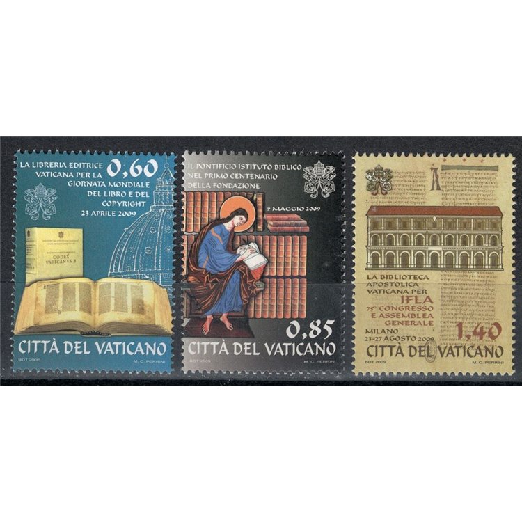 VATICANO 2009 Giornata mondiale del libro 3v MNH**